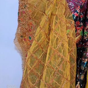 Unstitched Choli, Skirt With Dupatta