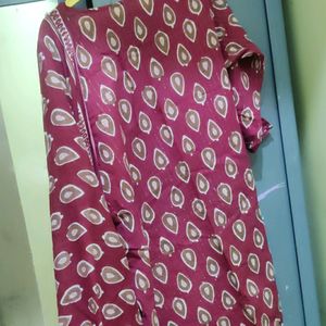 Zari Linning Cotton Kurta And Duptta