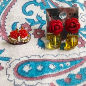 Combo Of Rose Earrings