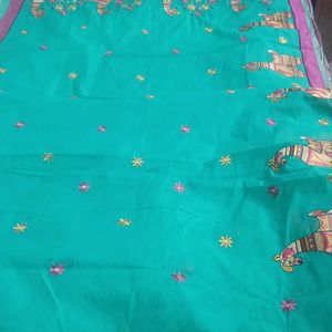 Sea Green Handloom  Saree