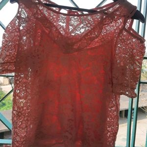 LEE COOPER Net Cold Shoulder Top