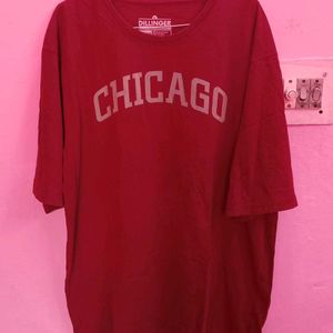 DILLINGER Women's Maroon Oversized Tshirt