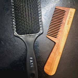 Wooden Comb And Hair Brush