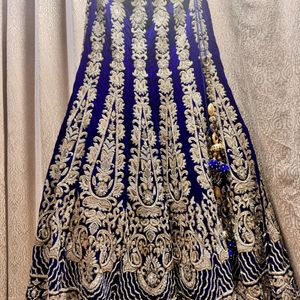 Navy Blue Heavy Bridal Lehenga