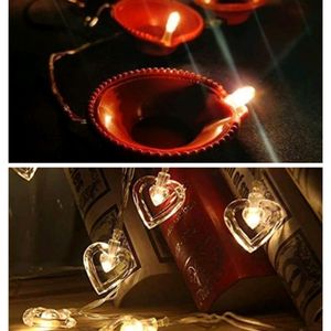 Combo Offer - Diya & Heat Shaped String Light + Free Gift 🎁