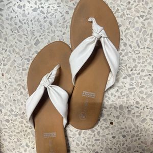 White Trendy Flipflops