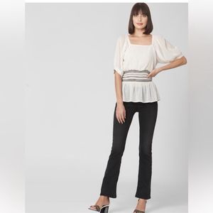 Vero Moda Women White & BlackStriped Cinched Waist