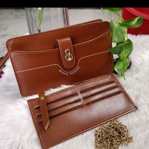 Ladies Brown Wallet 2in1