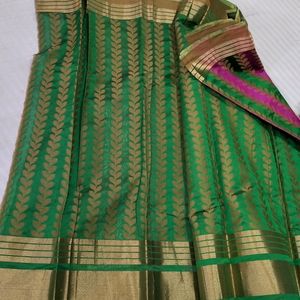 Cotton Handloom Saree With Running Blouse Pis