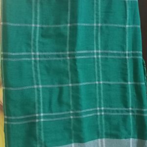 Sea Green   Checks Saree