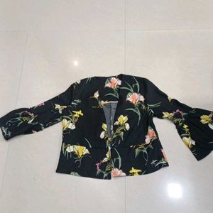 Floral  Black Jacket