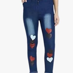 Heart Print Jogger Jeans