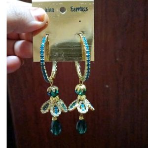 Party Wear Green Blue Jhumka