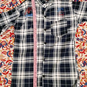 Blue And White Checks Design Full Sleeves Shirt