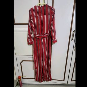 Retro Beauty Cover Story Striped Jumpsuit