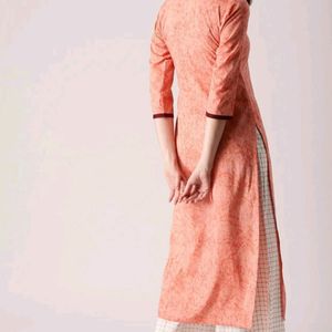 Embroidered Sharbati (Pastel Orange) Kurta