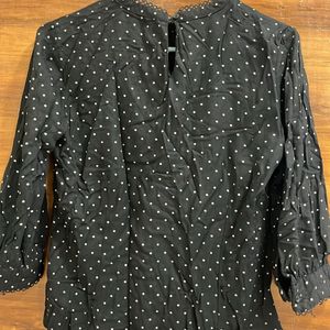 Kraus Black Polka Dot Top Formal Wear