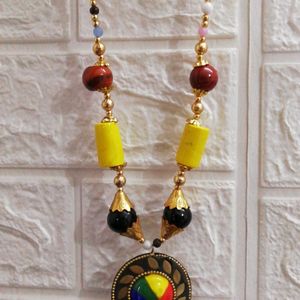 Colorful multicoloured beads necklace neckpiece