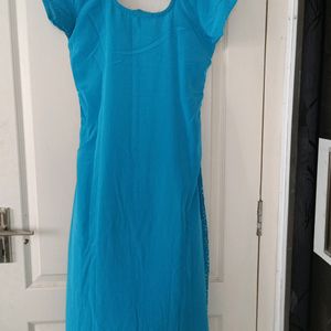 Pretty Pre-stitched Sky colour Kurtha