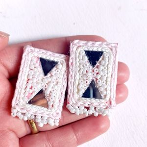 Handcrafted Boho White Studs