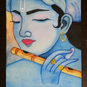 Krishna Ji Watercolor Painting.