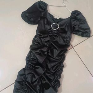 Black Heart Buckle Dress