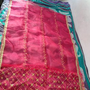 Beautiful Pink Organza Fabric Dupatta 💖💖💖