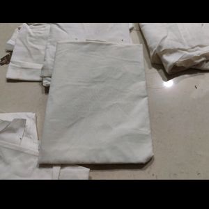 4 Pcs Cotton White Material 2 Mtr