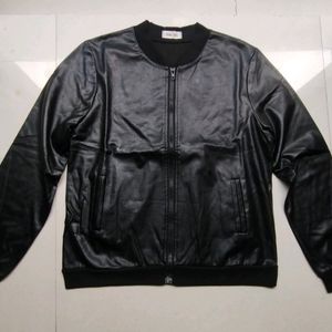 Women Solid Leather Jacket