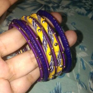 Violet, Mustard Lakh Bangles