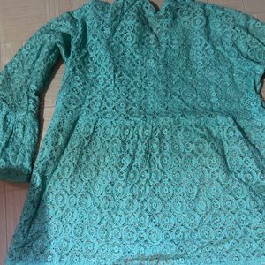 Peplum Top Sea Green Color