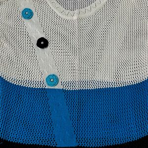 Blue White Black Cotton Weaved Top