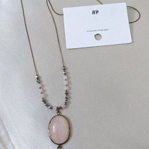 H&M Pink Stone Statement Neck Piece.