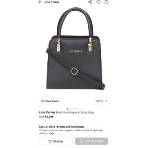 Lino Perros Black Satchel Bag