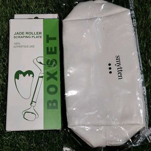 LEATHER POUCH & JADE ROLLER COMBO WITH 2 FREE GIFT