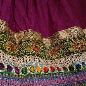 Purple Navratri Chaniyacholi With Blouse