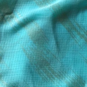 Sky Blue Saree With Golden Print