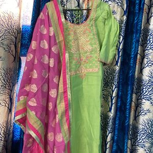 Green Suit With Gota Dupatta(teej Special)