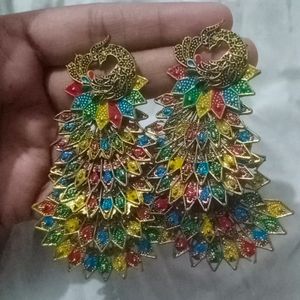 Earrings Peacock Design