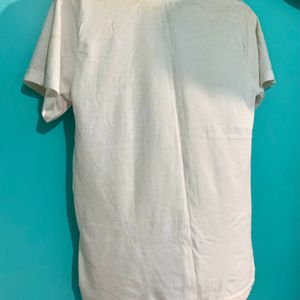 White Printed Casual Tshirt