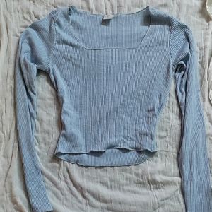 SSS Light Blue Square Neck Crop Top