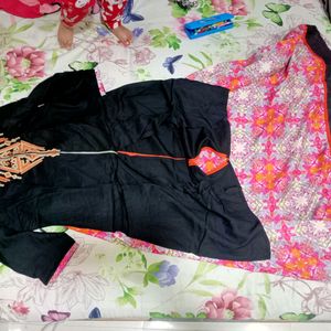 Indo Western Black And Pink Dress