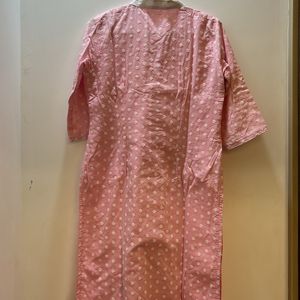 It Is A Chicken Design Pink Pure Cotton Kurti