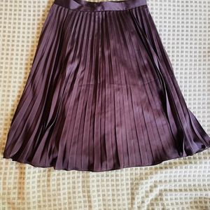 Ann Taylor Pleated Skirt In Mauve