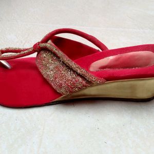 Beautiful Red Bridal Slipper