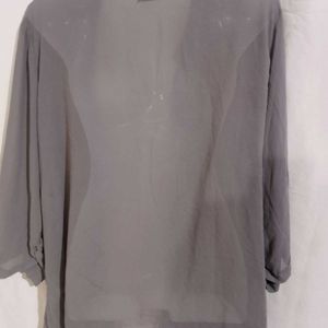 Charcoal Chiffon Shrug