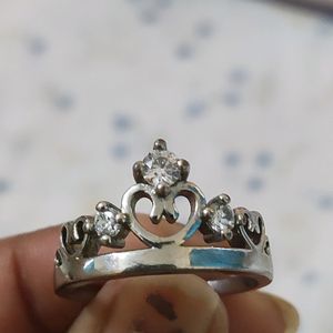 Premium Silver Plated Women's Crown Ring