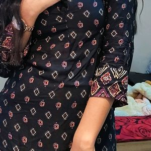 Black Printed Kurta