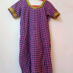 Xxl Cotton Checked Kurti