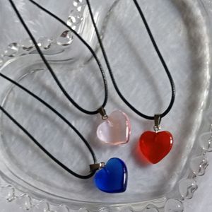 Glass Heart Cord Necklace Acubi Pinterest Y2k Goth